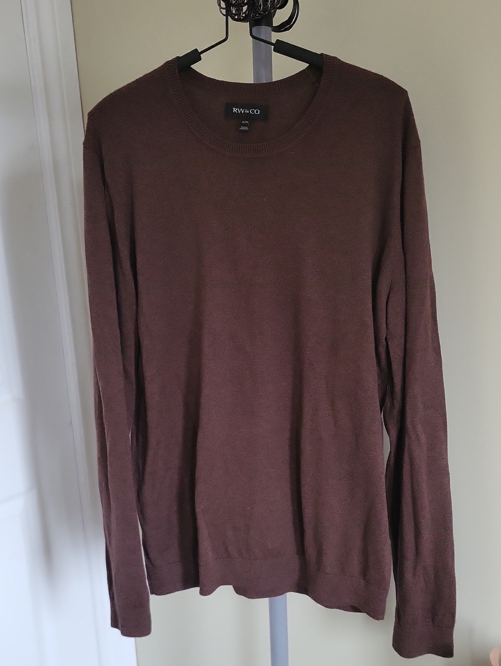 RW&CO. Cotton Blend Chocolate Brown Crewneck Sweater